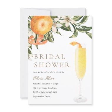 Orange Mimosa Bridal Shower Invitations