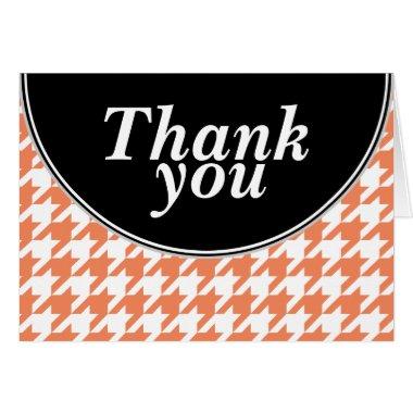 Orange Personalized Houndstooth Thank You Invitations