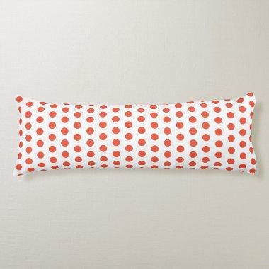 Orange Red Polka Dots White Custom Colors Cute Body Pillow
