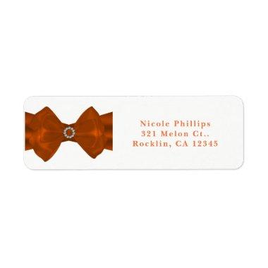 Orange Ribbon & Diamonds Bridal Shower Invitations Label