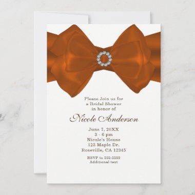 Orange Ribbon & Diamonds Elegant Glam Invitations