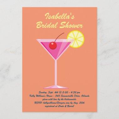 Orange Summer Bridal Shower Invitations