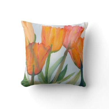 Orange Tulips Pillow