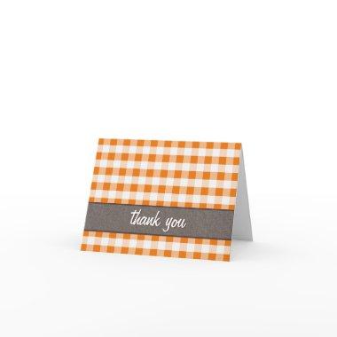 Orange & White Gingham Canvas Thank You