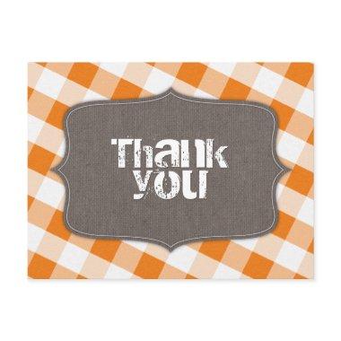 Orange & White Gingham Canvas Thank You Post