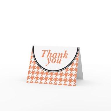 Orange & White Houndstooth custom Thank You