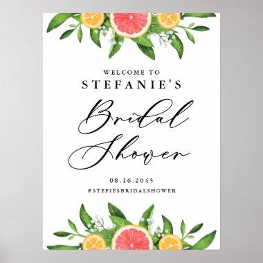 Oranges and Grapefruits Bridal Shower Welcome Poster