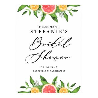 Oranges and Grapefruits Bridal Shower Welcome Poster