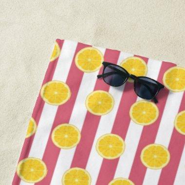 Oranges And Nantucket Red Fiesta Party Beach Towel