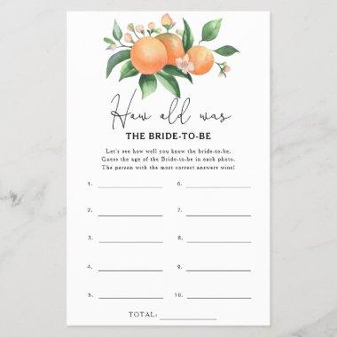 Oranges branch - How old was the bride to be game