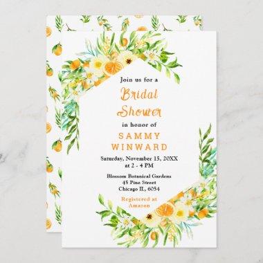 Oranges Citrus Bridal Shower Invitations