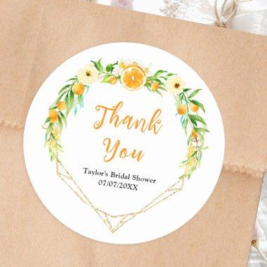 Oranges Citrus  Thank You Classic Round Sticker