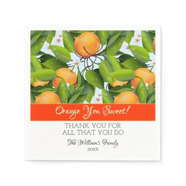 Oranges Citrus Fruit Floral | Thank You Napkins