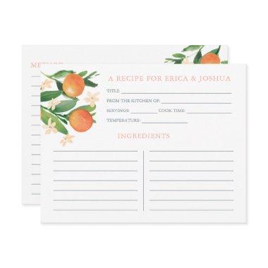 Oranges Citrus Matching Bridal Shower Recipe Invitations