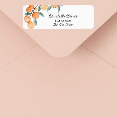 Oranges citrus script return address label