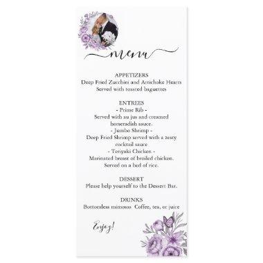 Orchid Editable Photo Wedding Menu