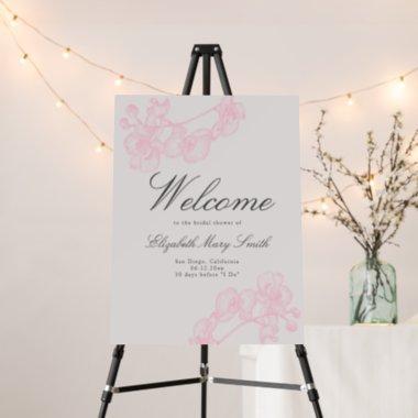 Orchid Elegant Classic Pink Bridal Shower Welcome Foam Board