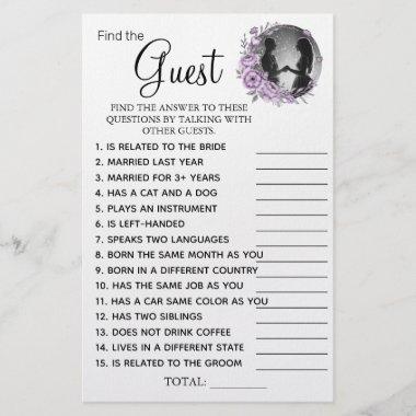 Orchid Find the Guest Bridal shower game Invitations Flyer