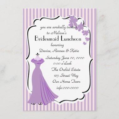 Orchid Gown Bridesmaid Invitations