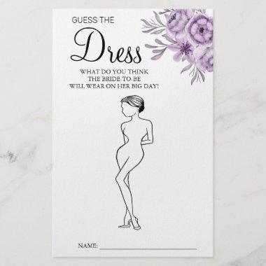 Orchid Guess the Dress Bridal shower game Invitations Flyer