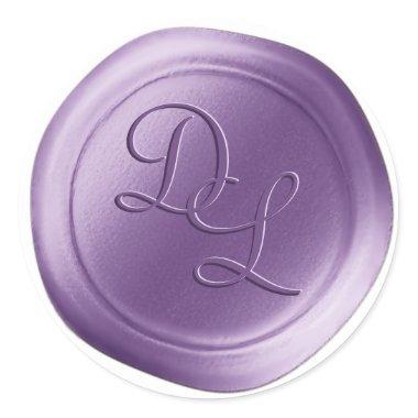 Orchid Purple 2 Letter Monogram Wax Seal Stickers