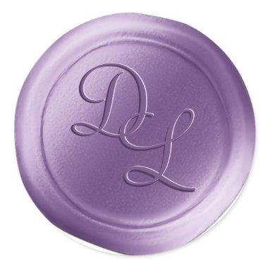 Orchid Purple 2 Letter Monogram Wax Seal Stickers