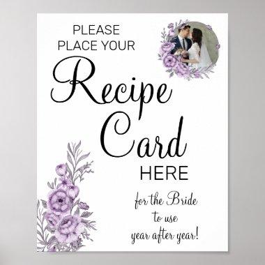 Orchid Recipe Invitations bridal shower game sign