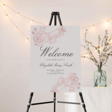 Orchid Sketch Modern Classic Bridal Shower Welcome Foam Board