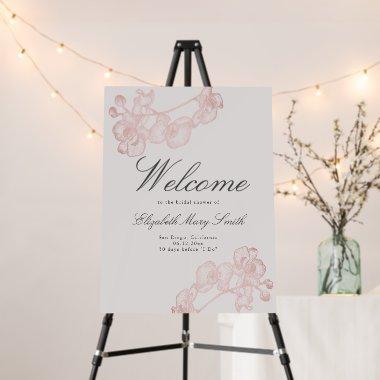 Orchid Sketch Modern Classic Bridal Shower Welcome Foam Board