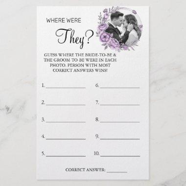 Orchid Where were They Bridal shower game Invitations Flyer