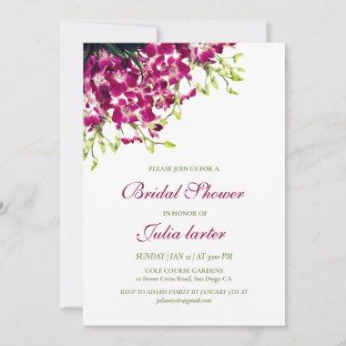 Orchids Wild Botanical Flowers Bridal Shower Invitations