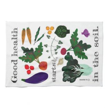 Organic vegetables tea towel