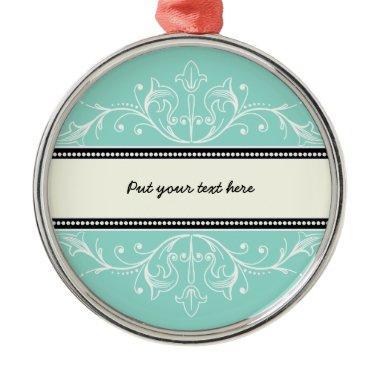 Ornamental border eggshell blue white ornament
