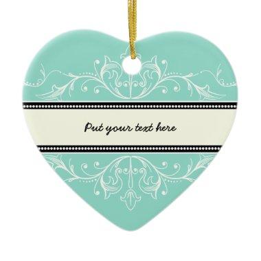Ornamental border eggshell blue white ornament