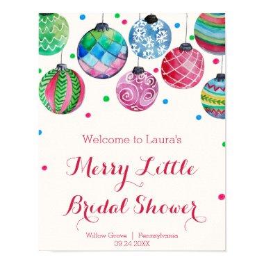 Ornaments Merry Little Bridal Shower Welcome Poster