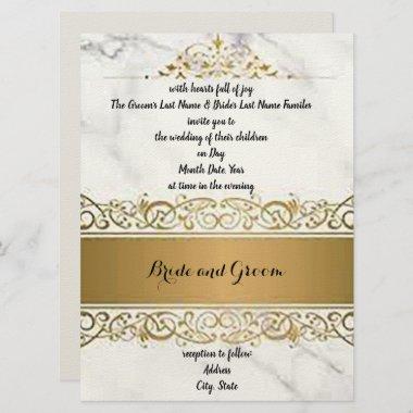 Ornate Marbleised Wedding Invitations
