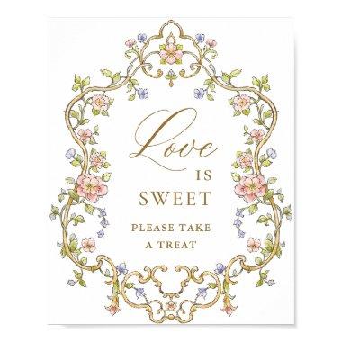 Ornate Victorian Grace Floral Love is Sweet Sign