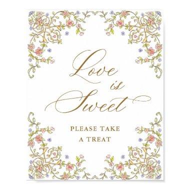 Ornate Victorian Grace Floral Love is Sweet Sign