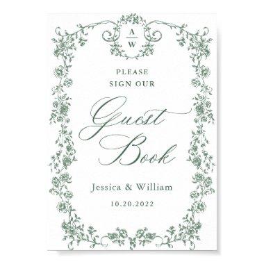 Ornate Victorian Grace Flower Guestbook Sign