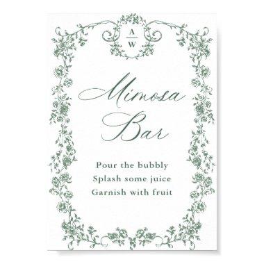 Ornate Victorian Grace Flower Mimosa Bar Sign