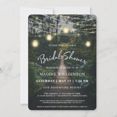 Our Adventure Begins | Rustic Forest Bridal Shower Invitations