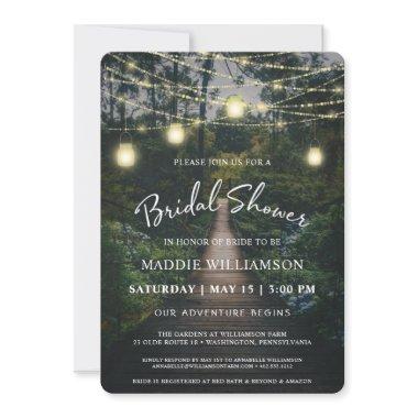 Our Adventure Begins | Rustic Forest Bridal Shower Invitations