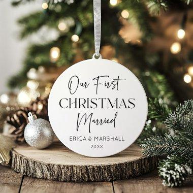 Our First Christmas Married Custom Name Year Ornament