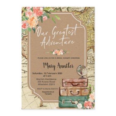 Our Greatest Adventure Bridal Shower Invitations