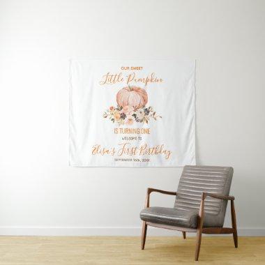 Our Little Sweet Pumpkin 1st Birthday Welcome Tapestry
