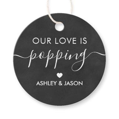 Our Love is Poppping, Popcorn Chalkboard Wedding Favor Tags