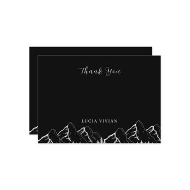Outdoor Mountains Pine Tree Black  Thank You