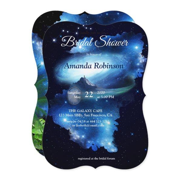 Outer Space Galaxy Bridal Shower Invitations