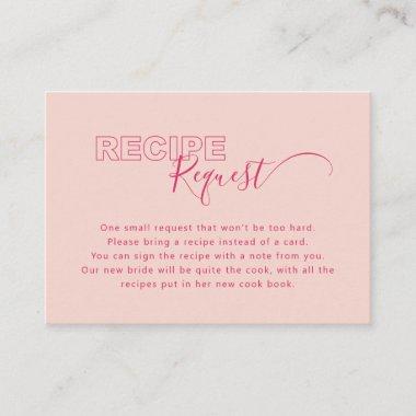 Outline Bold Type Text Bridal Recipe Request Invitations