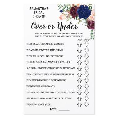 Ove or Under  spanish english game